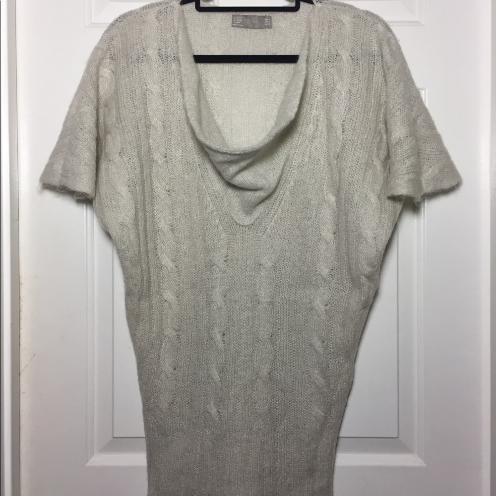 Zara cable knit long wool sweater top